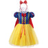 Girl Snow White Dress Princess Costume Halloween Party Fancy Dresses for Girls Cosplay Gown + Cloak